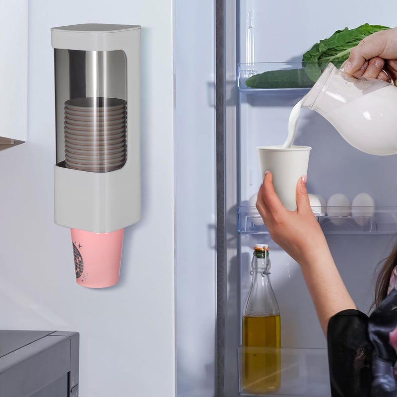 Molain Cup Dispenser Wall Mounted, Bathroom Cup Holder for 3oz-5oz Disposable Paper and Plastic Cups, Water Cooler Cups Dispenser with Adhesive Plate, Ideal for Home, Office, Gym, and More(Black) - Image 5